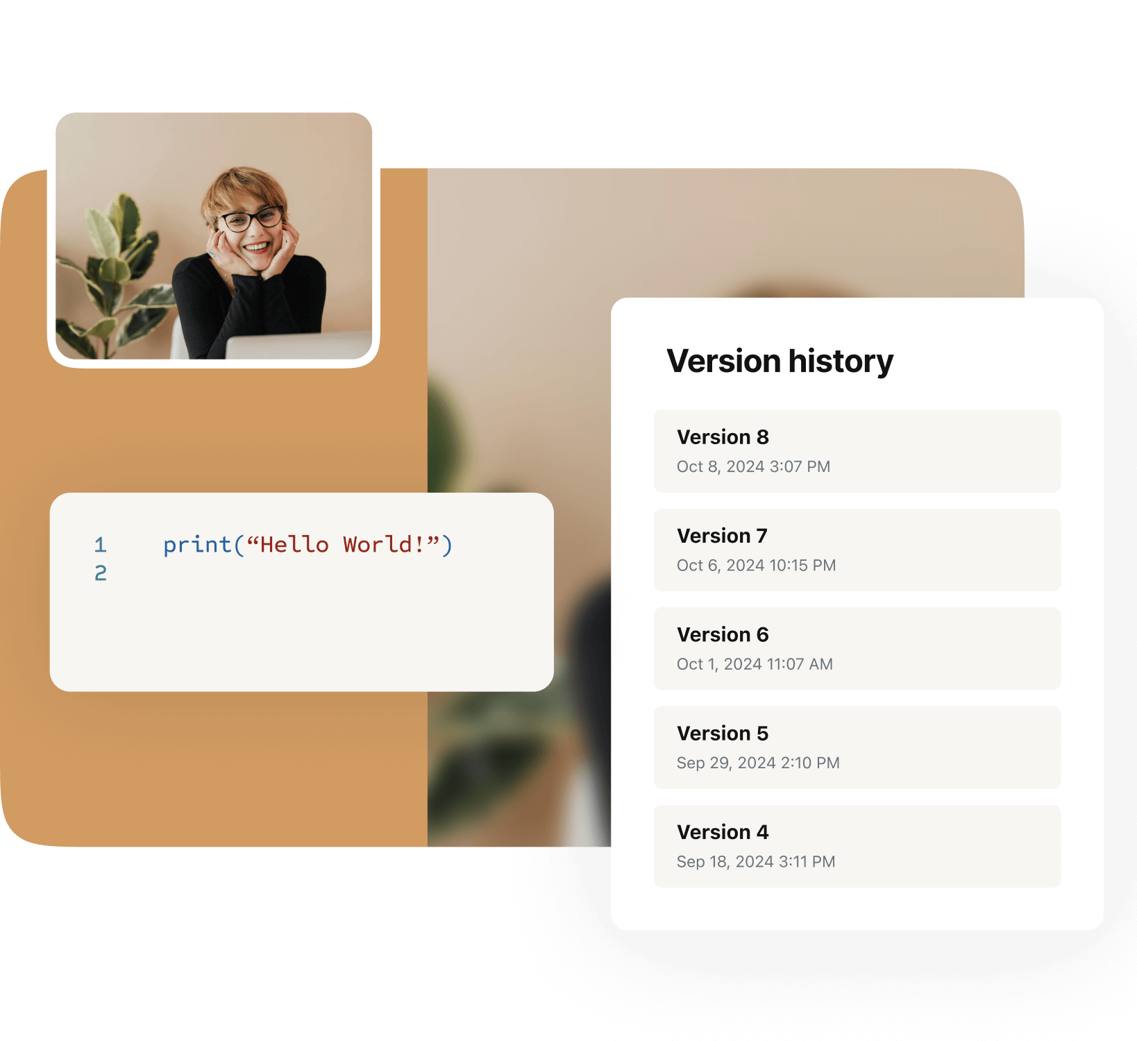 Track all your changes with version history.