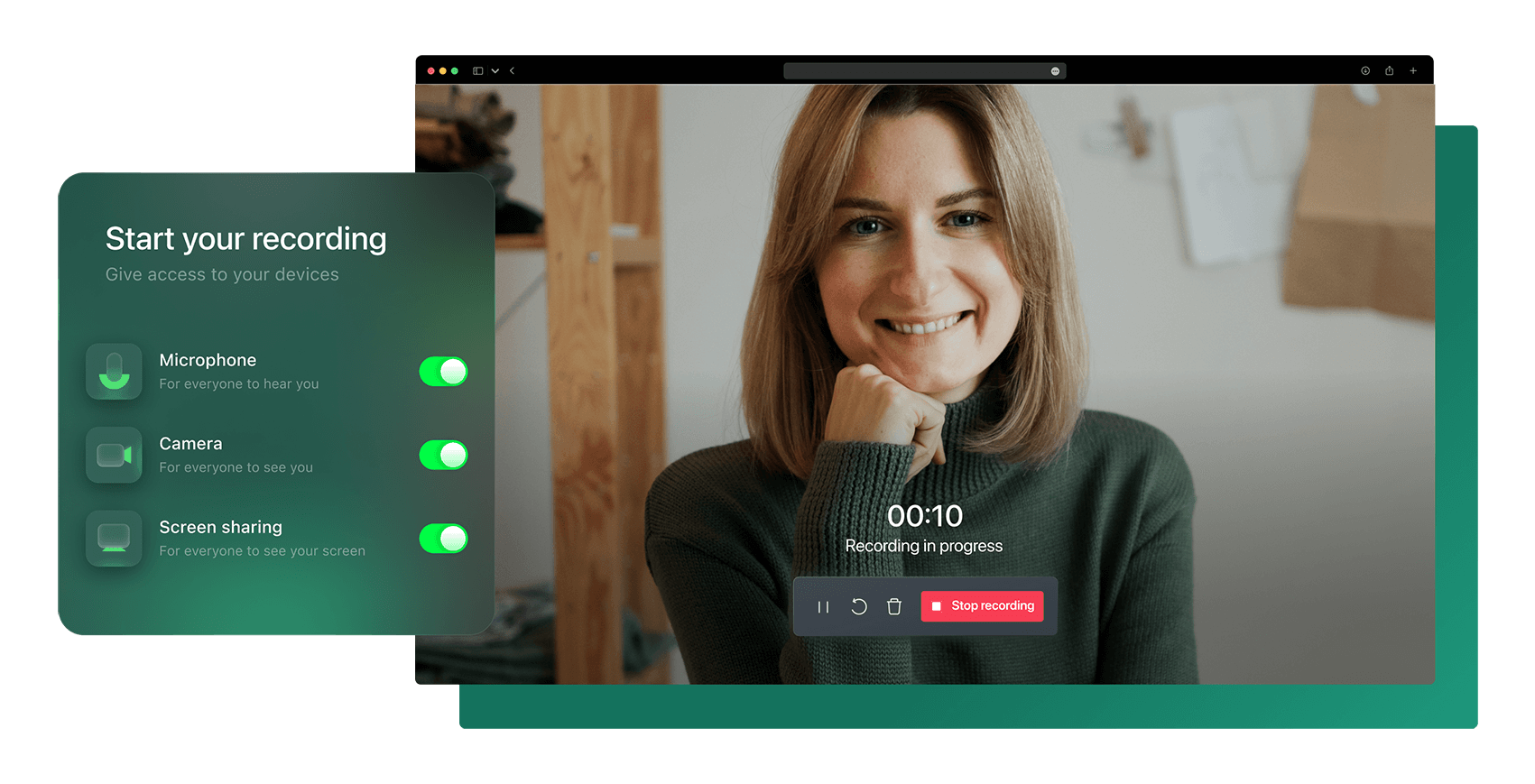 Easily record your screen & webcam